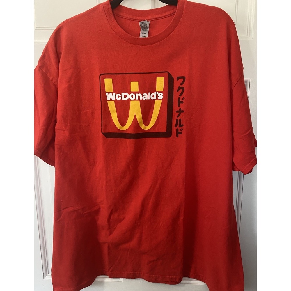 WcDonalds Anime T-Shirt Men's 2XL Red Authentic Graphic Crew Neck McDonald's